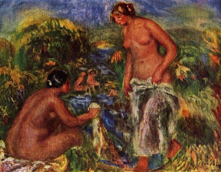 Pierre-Auguste Renoir Badende Frauen Spain oil painting art